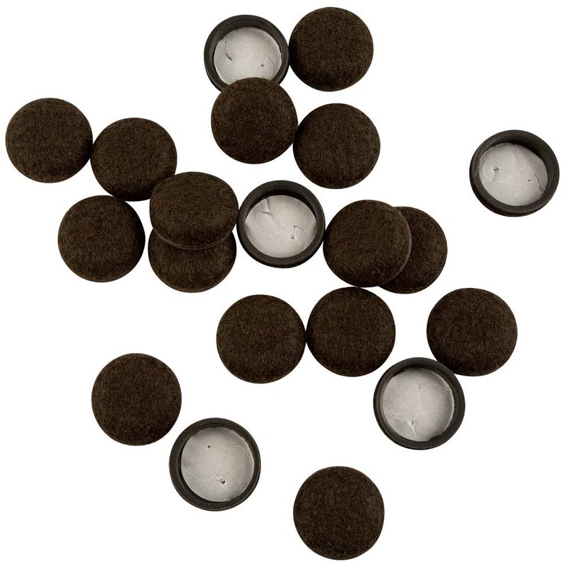 Super Sliders Secure Grip Formed Felt Movers for Furniture to Protect Hard Surfaces, 1.25", Brown (20 Pack) - Image 1